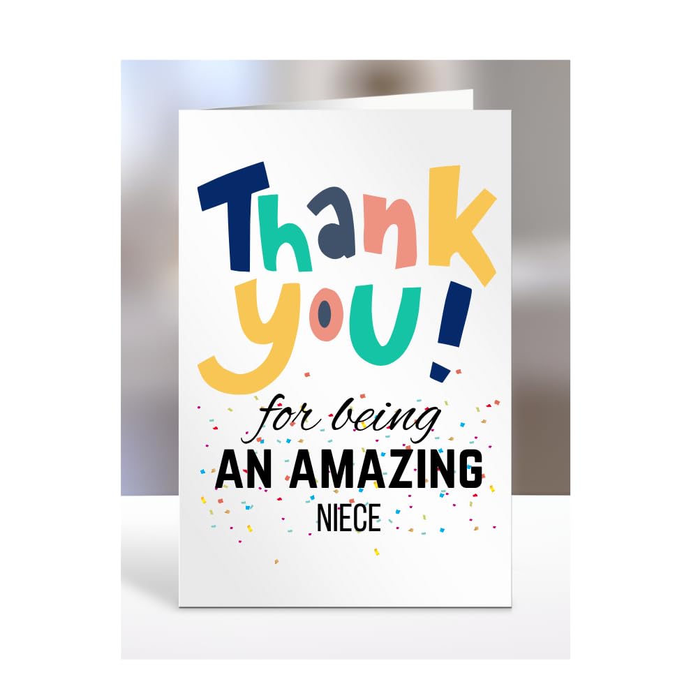 Thank you for being an amazing Niece card, Happy Birthday, gifts for men, women, male, female, him, her, presents for Christmas, to say, A5-141_152