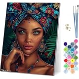 ペイントバイナンバー アフリカの女性 DIY 数字油絵 大人用 初心者 paint by numbers セクシー キット 含む アクリルペイントそして ブラシ 簡単 油絵 キャンバス ナンバーペイント 手工芸 ホームウォールデコレーション 誕生日プレゼント女性 80x110cm H-4543