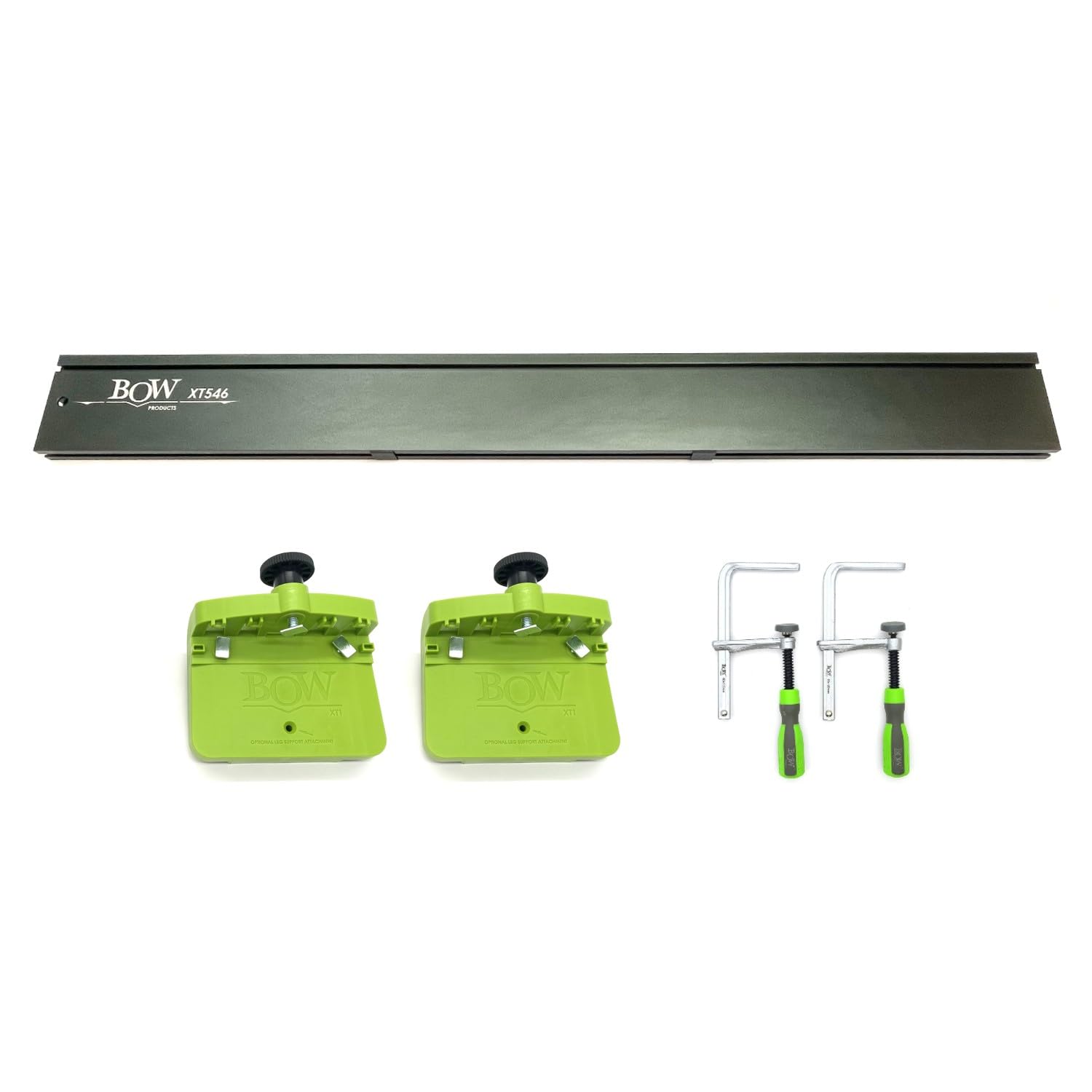 BOW Products 46" XT XTENDER Fence System - T-Track Table Fence with XT Feed Supports and XT T-Track Clamps - Fits Portable Table Saws, Router Tables, Contractor Saws, and Band Saws