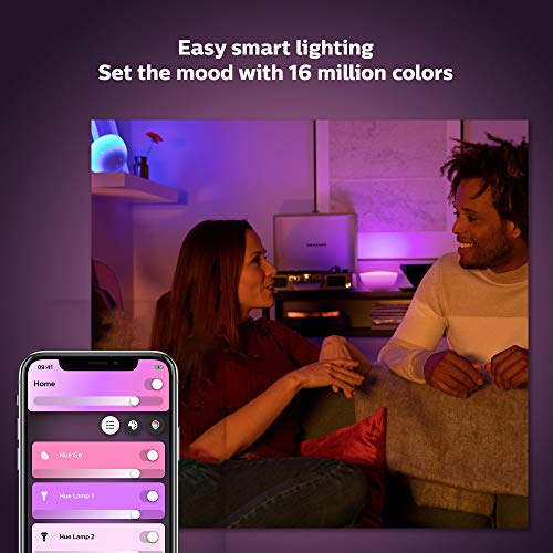 Philips Hue Go White And Color Portable Dimmable Led (Bluetooth & Zigbee) Smart Light Table Lamp, White #TOP4