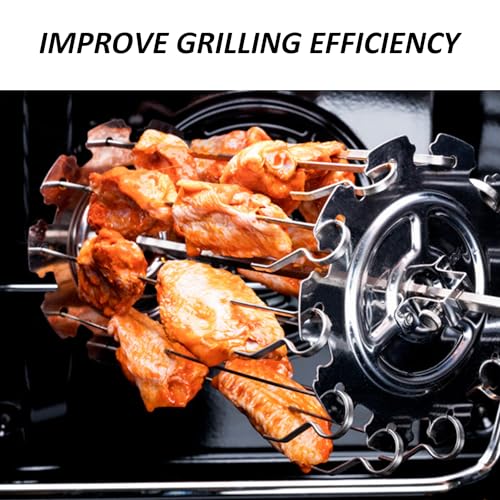 10 brochettes rotatives inox pour four et BBQ