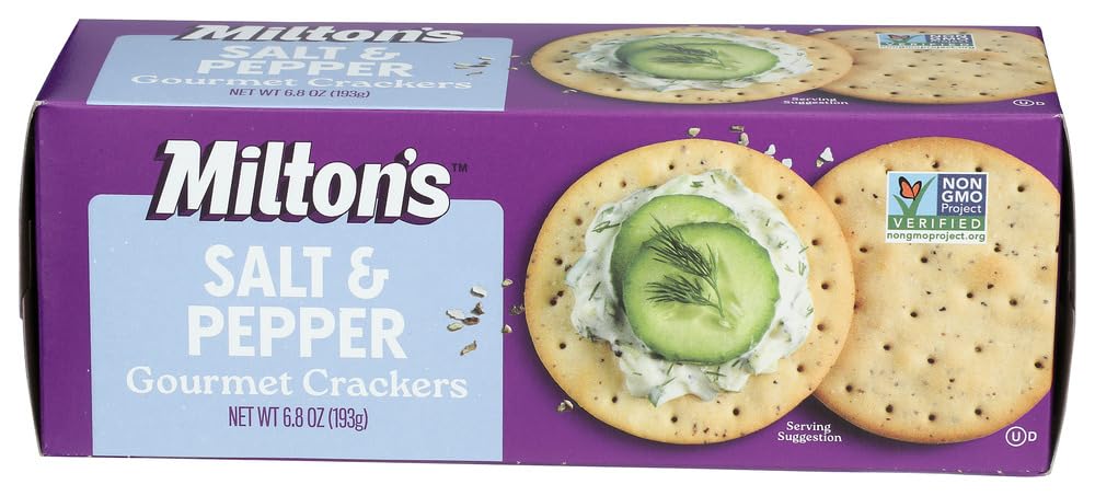 Miltons Salt and Pepper Crackers 6.8 oz (Pack of 8)