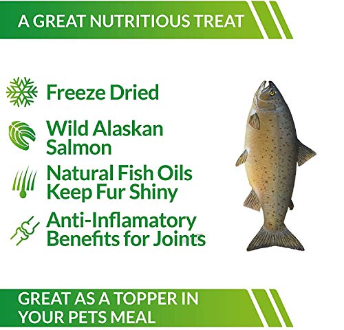 Life Essentials By Cat-Man-Doo All Natural Freeze Dried Wild Alaskan Salmon Crunchies Treats For Dogs - Single Ingredient Grain Free Snack With No Additives Or Preservatives, - 5 Ounce Bag #TOP1