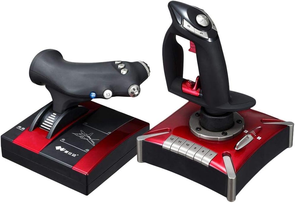 PXN 2119II PC Joystick USB Flight Stick Flight Simulator Joystick, for Computer with Vibration, Compatible with Windows XP/VISTA/7/8