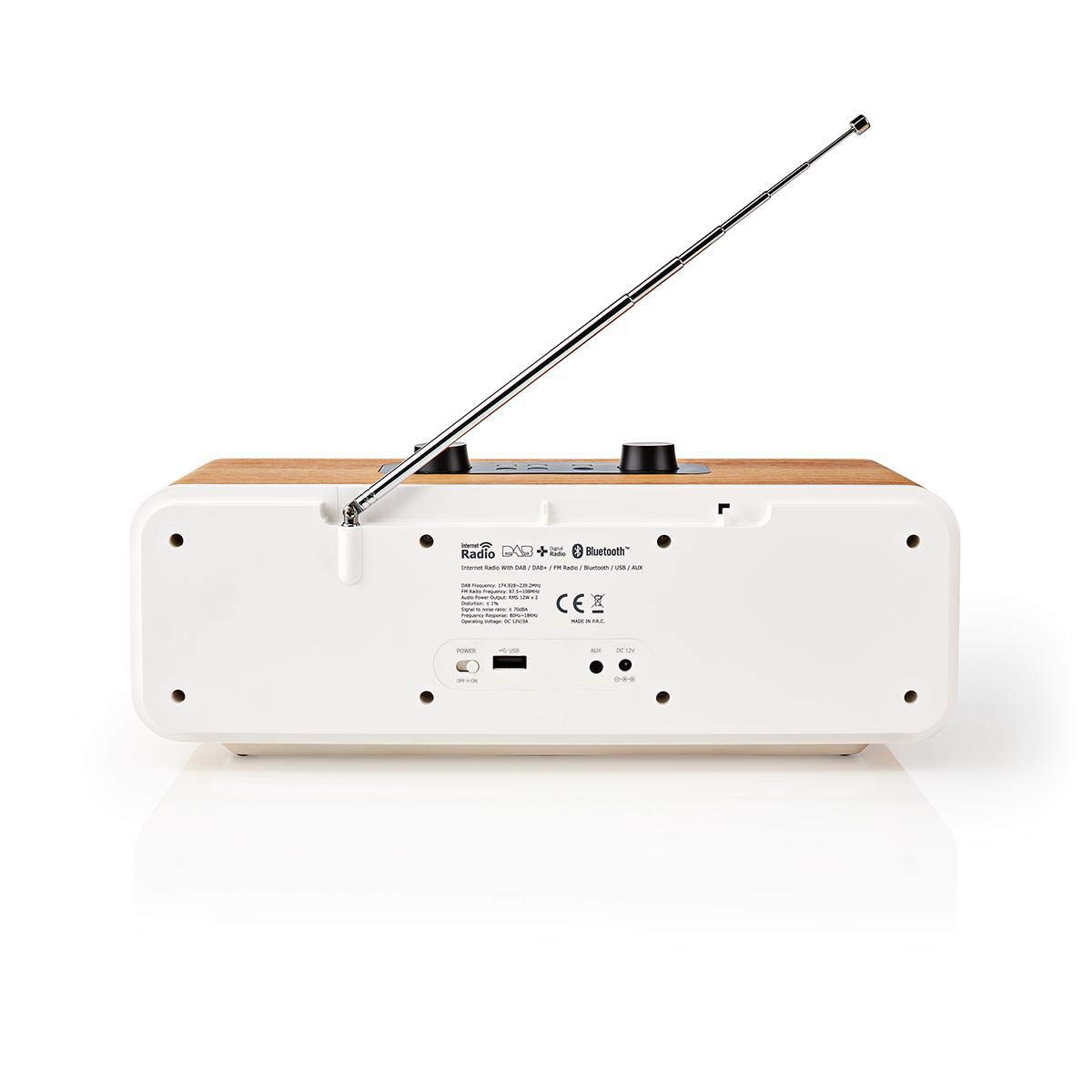 Nedis Radio DAB+ / FM Da Tavolo – Bluetooth, Batteria Integrata, 40 Preimpostazioni, Schermo A Colori