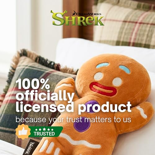 Image of Shrek Gingy Gingerbread Man Bedding Super Soft Cozy Cuddle Pillow, (Officially Licensed Product) by Franco