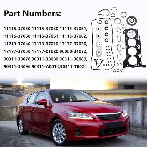 Image of GXARTS MLS Engine Cylinder Head Gasket Set HS26515PT Compatible with Toyota Prius 1.8L 2010-2013 Compatible with Lexus CT200 1.8L L4 2ZR-FXE 2ZRFE 2010-2013 11115-37030 11115-37050 11115-37051