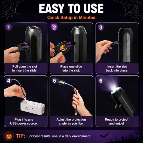 Plug and Play HD Star Projector Halloween, Projector Halloween (2Pcs) — view 4