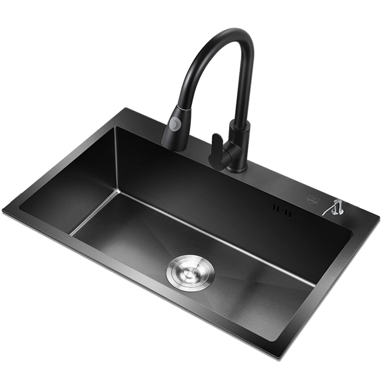Robinet cuisine à tirette et évier inox carré pour un lavage pro