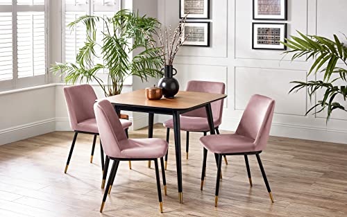 Julian Bowen Findlay Square Dining Table - Walnut & Black Tables - Image 5