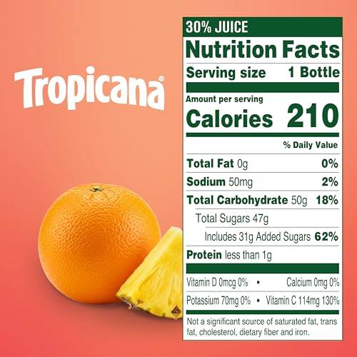 Image of Tropicana Juice Drink, 15.2 Bottles, Pineapple Orange, 15.2 Oz (Pack of 12)