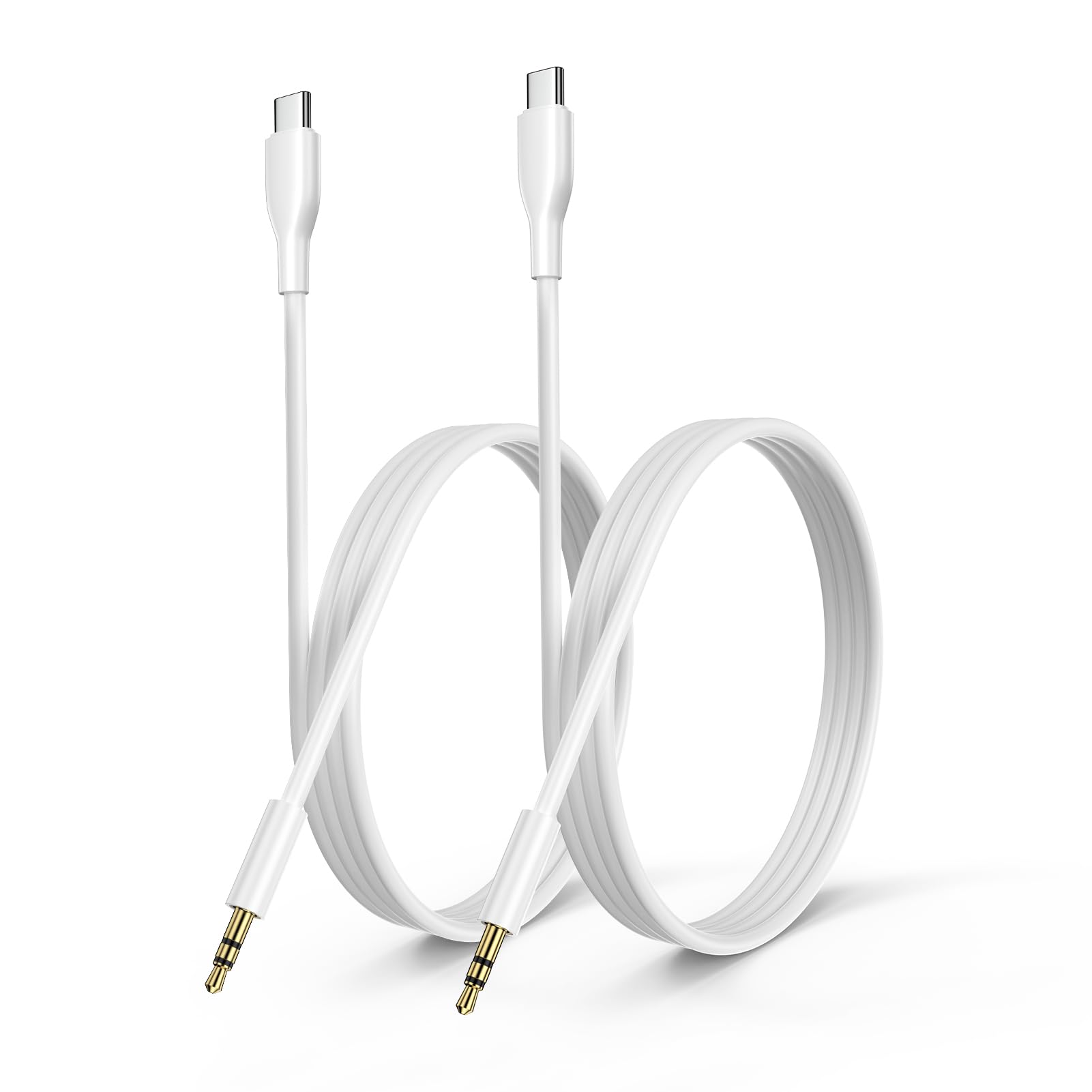 USB C to Aux Cable Adapter,Type C to 3.5mm Car Aux Cord for iPhone 16 15 Pro Max,2Pack USB C to 3.5mm Audio Headphone Jack Adapter Dongle Cable for Samsung Galaxy S24 Ultra,A55,A16,A15,A25,S23,S22,S21