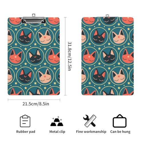 Porte-formulaires chaton mignon avec pince A4 rigide pour documents et rangement papier - 2