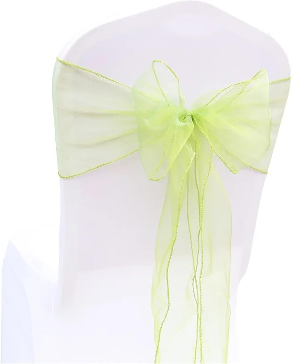 Chair Sashes 10/50/100Pcs Chair Sashes Knot Bands Bows for Wedding Party Banquet Event Country Decoration Wedding(Grass Green,100pcs)
