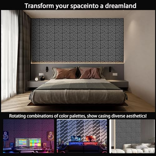 8 Pack Self-Adhesive Soundproof Wall Panels, 12 x 12 x 0.47 In Sound Proof Foam Panels for Walls, 1.2lb/ft³ High Density, Thicker 0.47in, Acoustic Panels, Noise Dampening Panels Studio Black - Thumbnail 5