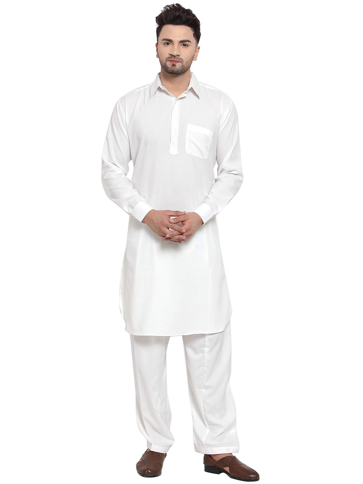 abh lifestyle Men's Cotton Blend Pathani Kurta & Salwar Set-picture-28