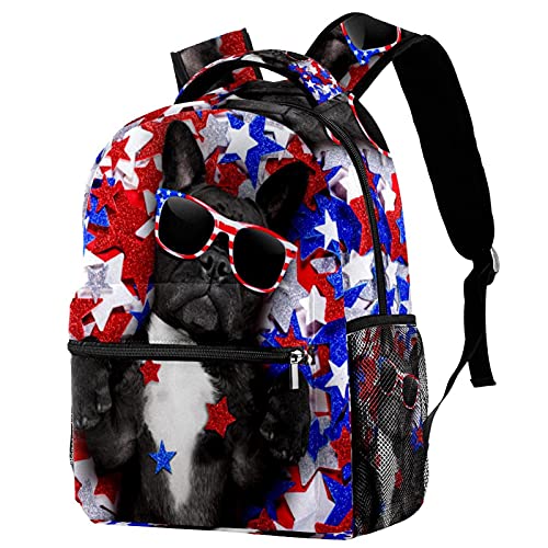Sac à dos antivol d'école bouledogue français pour le dos