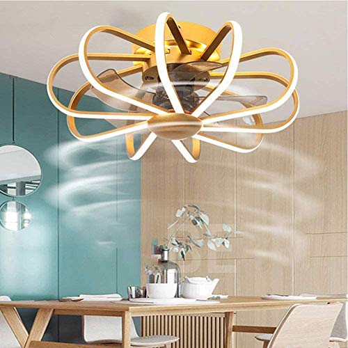 Ventilateur de plafond LED avec éclairage et télécommande pour salon et chambre