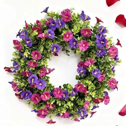 Guirnalda de flores artificiales de glicinia con textura realista para decoración del hogar, oficina y espacio de eventos (A)