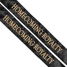Andersons Black Satin Homecoming Royalty Sash Set, Elegant 3" x 72" Sashes with Gold Imprint for Homecoming Night Coronation and School Events, 2Piece Set