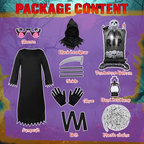 HarnyLoom Grim Reaper Costume Kids Adults - Image 2