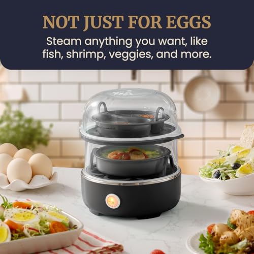 image for Elite Gourmet EGC1215B Easy Egg Cooker, Stainless-steel Heating Plate,