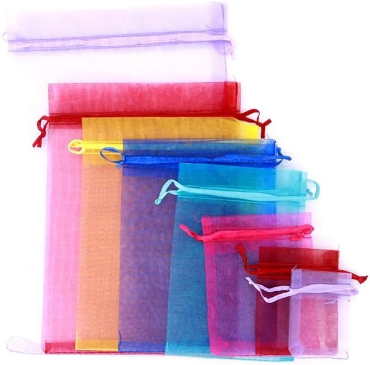 Hamthuit 50 Pcs/Lot Drawstring Organza Bags Jewelry Packaging Bags Candy Wedding Gifts Pouches