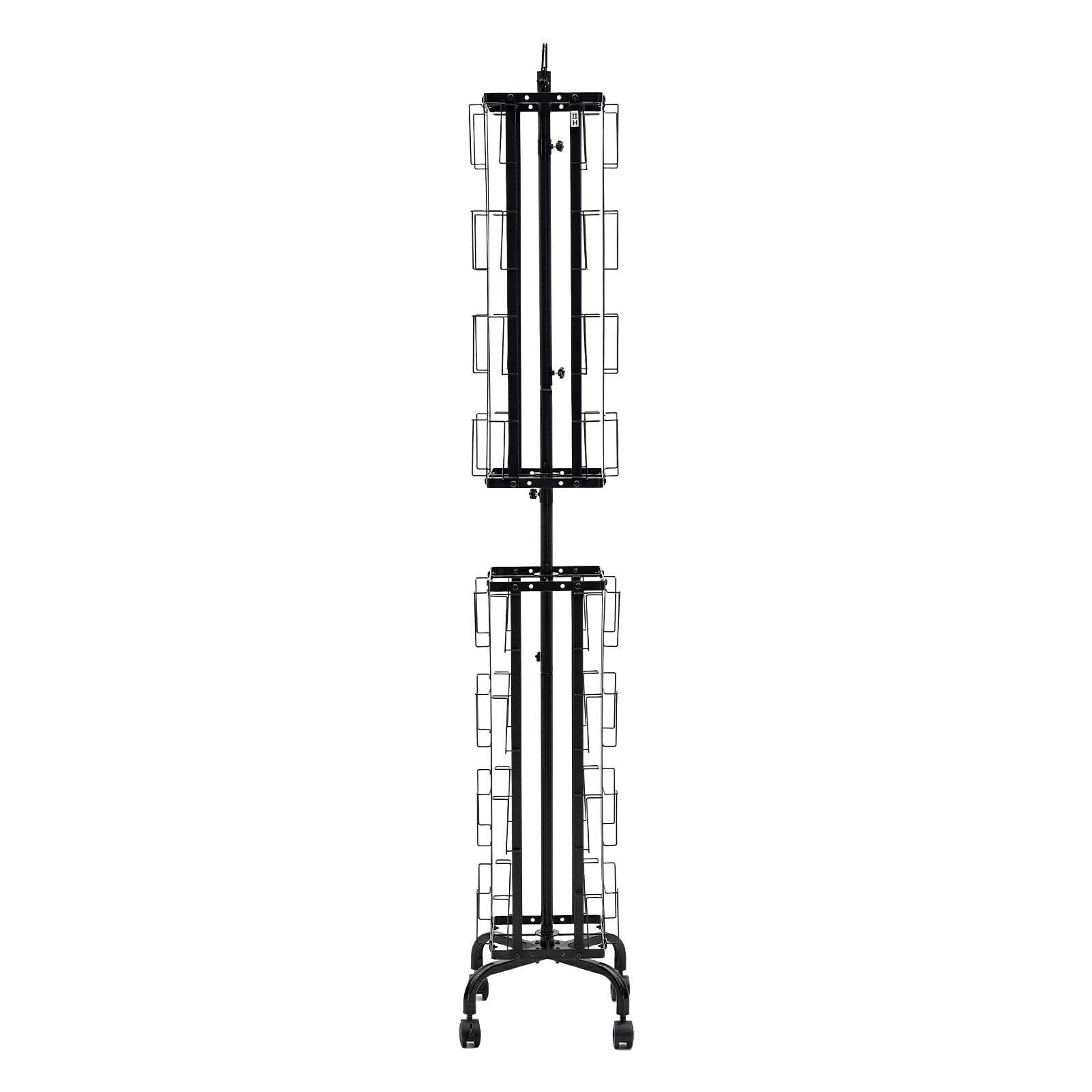 VEVOR Supporto Portariviste da Pavimento Girevole per Brochure e Cartoline con 32 Tasche, Espositore Girevole a 360° con 4 Ruote, Espositore da Terra per Brochure per Mostre, Uffici e Fiere