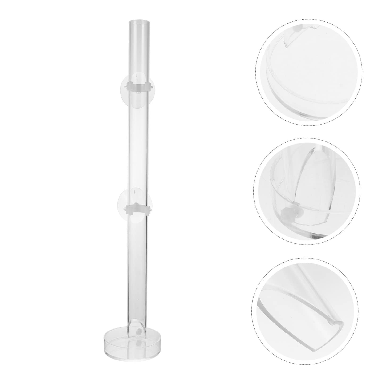 Ipetboom 2juegos Alimentador De Camarones para Acuario Tubo Transparente y Accesorios Sistema De Alimentación para Peces Tropicales Pequeños Incluye Ventosas y Bandeja Longitud