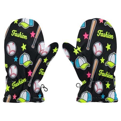 miaozhen Fashion Baseball Black cute toddler mittens kids gloves winter guantes para el frio 4-6 Y