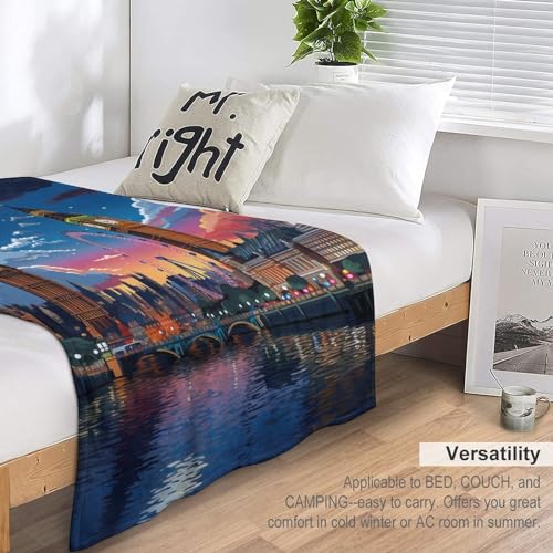 Couverture flannel Londres 140x180cm plaid chaud pour lit et canapé - 7