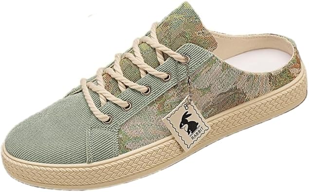Mens Summer Canvas Shoes - Breathable Half-Slip On Casual Sneakers | Lightweight Lazy Loafers for Everyday Comfort