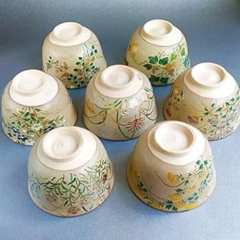 Amazon | 【茶道具】 数茶碗 神戸薩摩 秋の七草 *富永*冨永玄山* 7碗