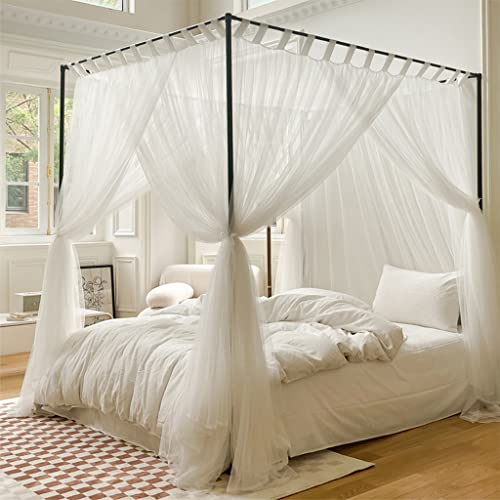HDSDVNON Dosel De Lujo For Cama con Mosquitero De 4 Postes Y Cubierta Antipolvo: Elegante Dosel For Cunas, Camas Individuales O Queen, Ideal For Dormitorios(#2,#11)