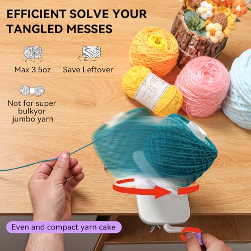 Image of SPEENSUN Yarn Winder for Crocheting, 3.5 OZ Easy-to-Install and Efficiently Yarn Spinner with Lower Noise for Yarns Below Size 5, The Best Gift for Crochet and Knitting Lover