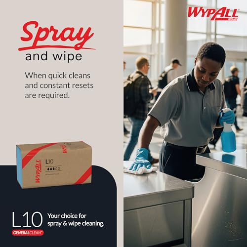 Image of WypAll GeneralClean L10 Light Cleaning Towels, 16 x 140 Sheets (05120)