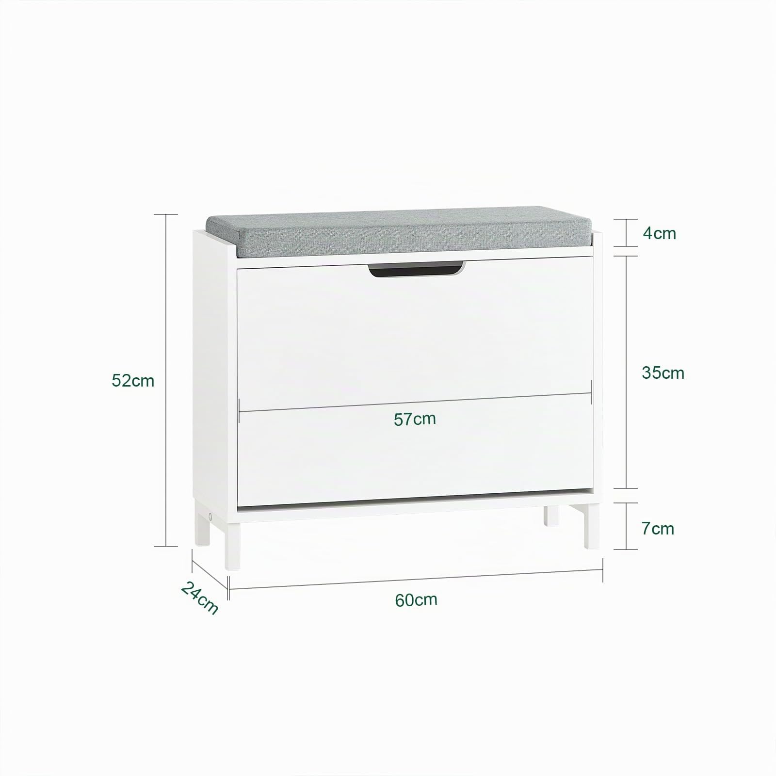SoBuy Panca scarpiera con ribalta 60x24x52cm per ingresso