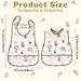 R HORSE 5Pcs Baby Toddler Bibs with Crumb Catcher Pocket & Snap Button Adjustable Cute Animal Waterproof Baby Feeding Bibs for Boys Girls 6-24 Months