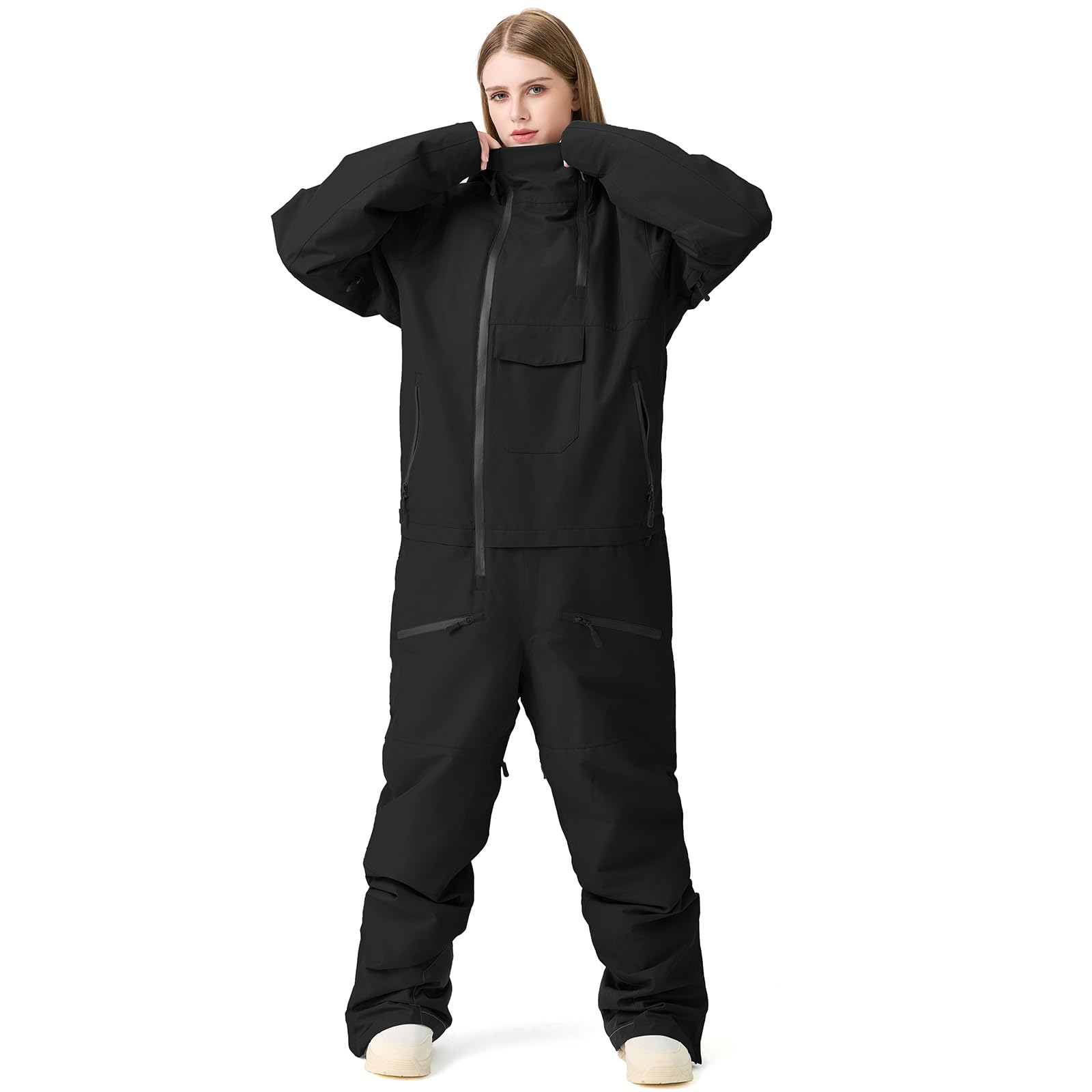 HOUZONIY Einteiler Skioverall Damen Schneeanzug Skioverall Skifahren Skianzüge Overall Jumpsuit Frauen Snowboard Skisuit Outdoor Sport