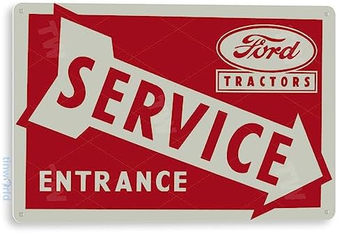Tinworld Tin Sign: Ford Tractor Service Rustic Retro Garage Auto Shop Store Metal Sign Décor C477 image 5