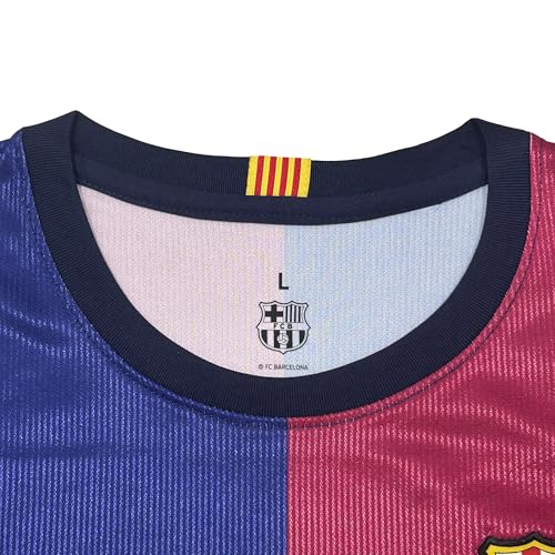 JYC CREATIVE Camiseta de Barcelona Primera Equipación Temporada 24/25 - Equipación Oficial Fútbol Barcelona - Tejido Suave y Cómodo - Adulto - Unisex (FR/ES, Letras, XL, Regular, Regular, Camiseta)
