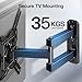 PERLESMITH TV Wall Bracket for 26-60 inch TVs, Swivel Tilt Extend Wall Mount for Flat & Curved TV up to 35kg, Max.VESA 400x400mm