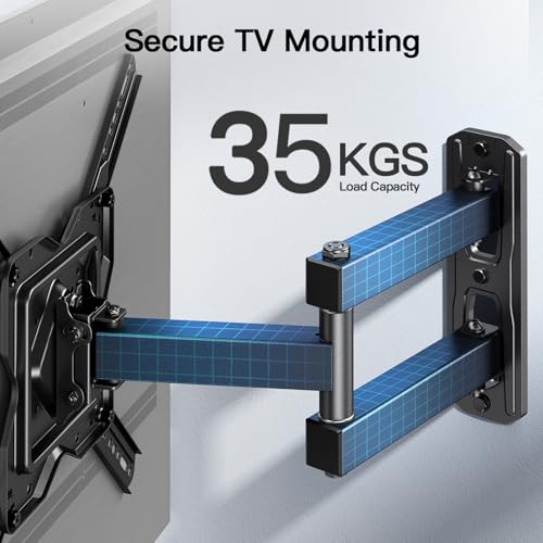 PERLESMITH TV Wandhalterung Schwenkbar Neigbar Wandhalterung Fernseher für 26-60 Zoll Flach & Curved Fernseher oder Monitor bis zu 35kg, TV Halterung Max.VESA 400x400mm – Bild 3