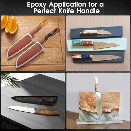 Image of Knife Handle Epoxy, Ideal for Knife Handle Applications, 6.7 Ounce Adhesive Set, High Impact Clear Resin Kit, A & B 2 Part Epoxy Glue, Rigid and Flexible Resin