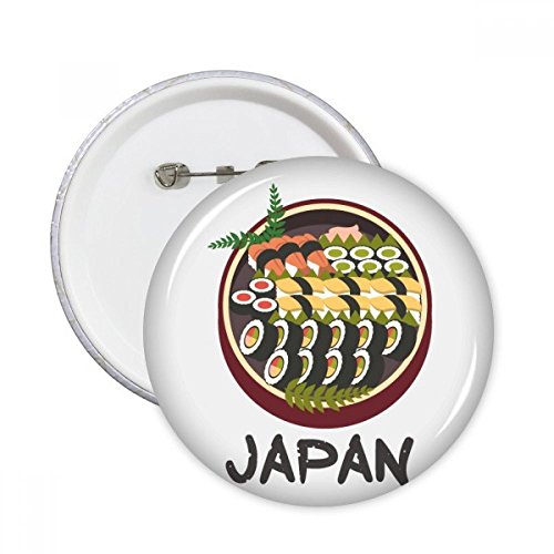 Pins badge rond sushi japonais multicolore en coffret cadeau de 5 pièces pour fans de gastronomie