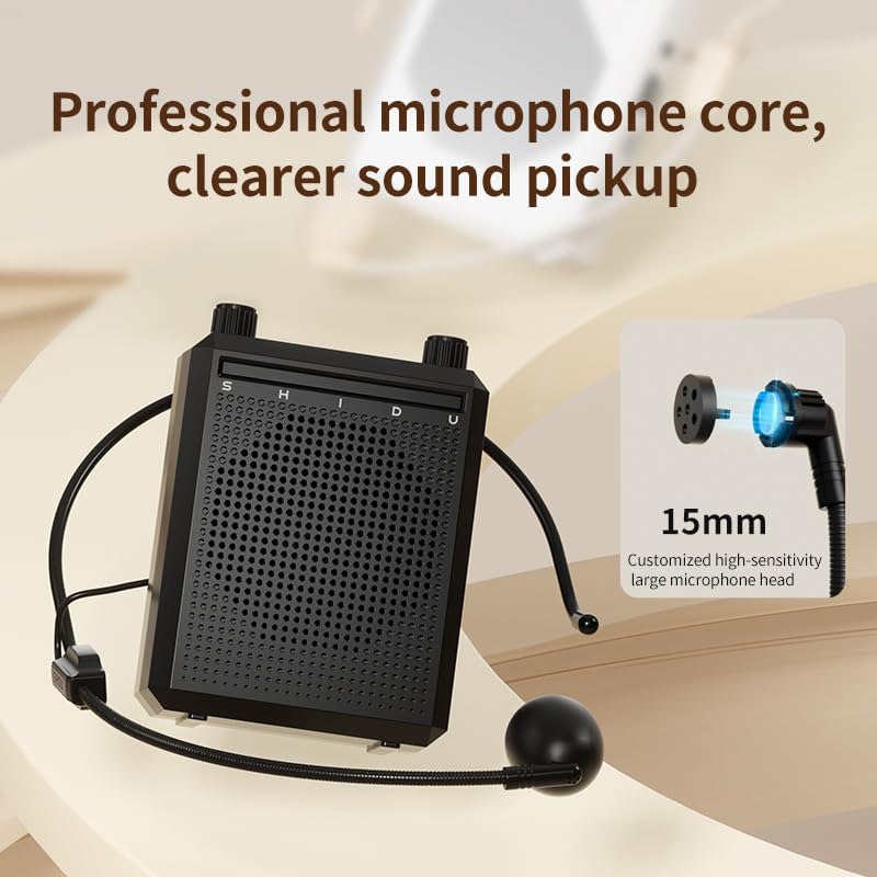 Image of Juarez JRZPA82 Voice Amplifier PA System with Bluetooth 6.0, 10W Speaker, 10 Hours Battery, Wired Mic with Echo & Recording, TF /USB Playback for Teaching, Yoga & Guided Tours, Colleges