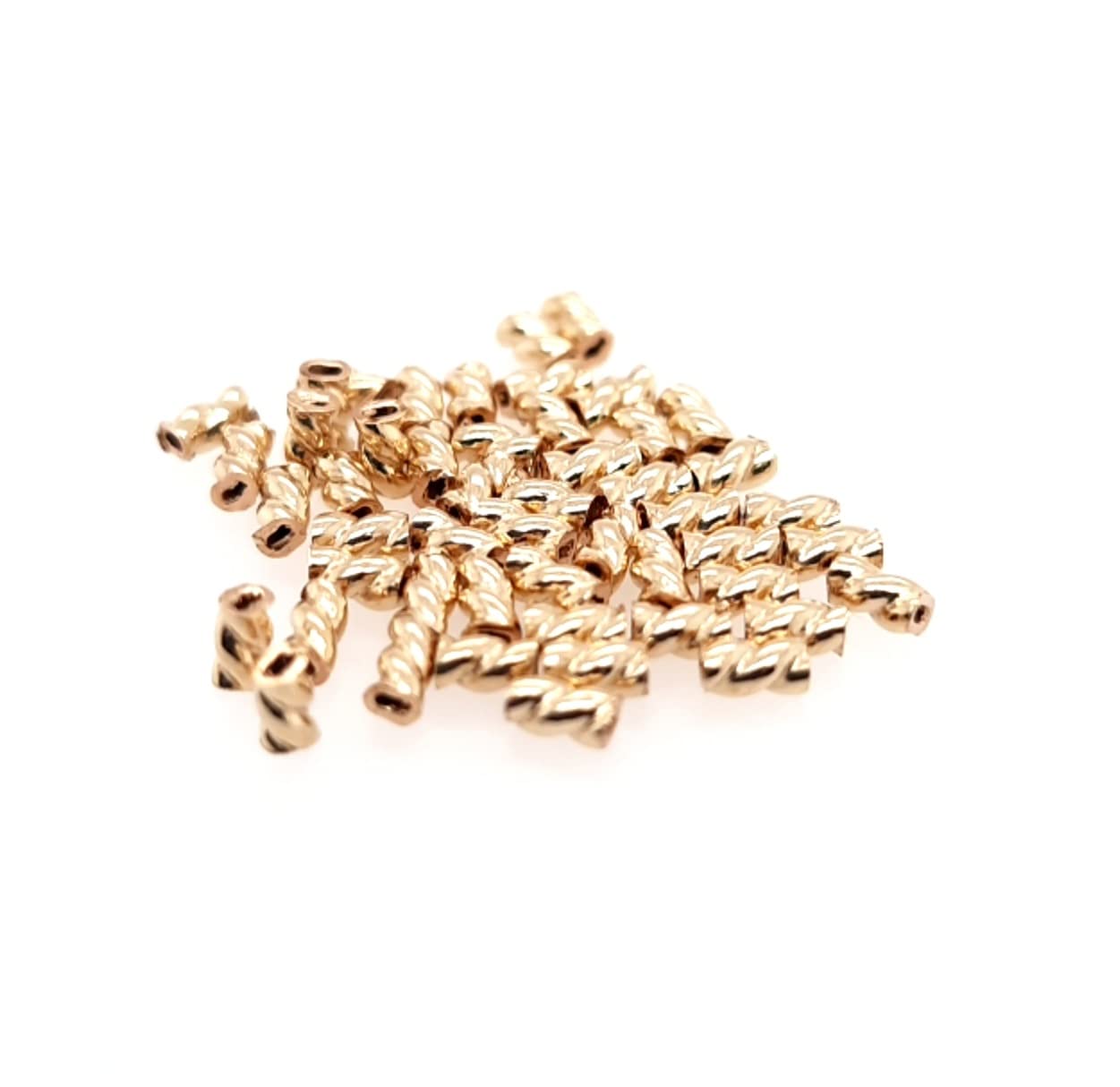 Craft Wire - Lote de 50 cuentas de oro amarillo (14/20 unidades, 3 x 1,5 mm), color dorado amarillo