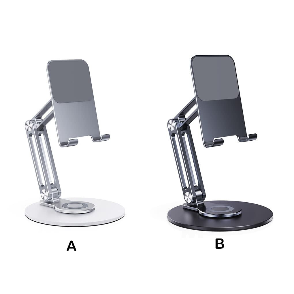 Supporto Per Cellulare E Tablet Girevole A 360° - Pieghevole In Metallo Verniciabile - Regolabile Per IPhone, Samsung, IPad Da 4 A 11 Pollici - Grigio