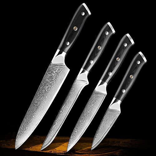 Set Cuchillos Cocina 9 Piezas Acero Damasco