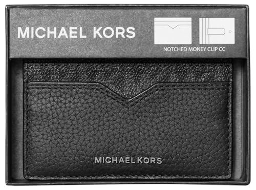 Michael Kors Men's Hudson Notched Money Clip Card Case, Black, One Size3